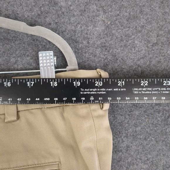 L.L. Bean Mens Khaki Double Pleated Chino Pants 100% Cotton Tan Size 37 - Picture 14 of 15